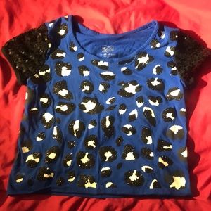 Justice Blue Sparkly Shirt